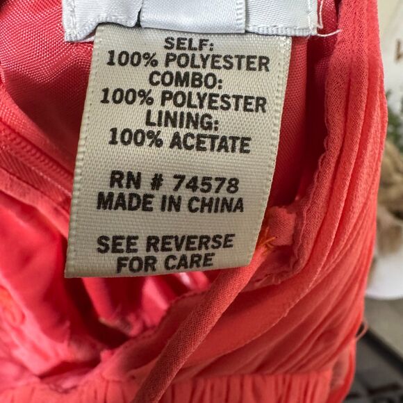 VTG Cache Dress Coral Pink Evening Formal Chiffon Hi-Low Maxi Dress Sz 8 Y2k - Picture 10 of 12